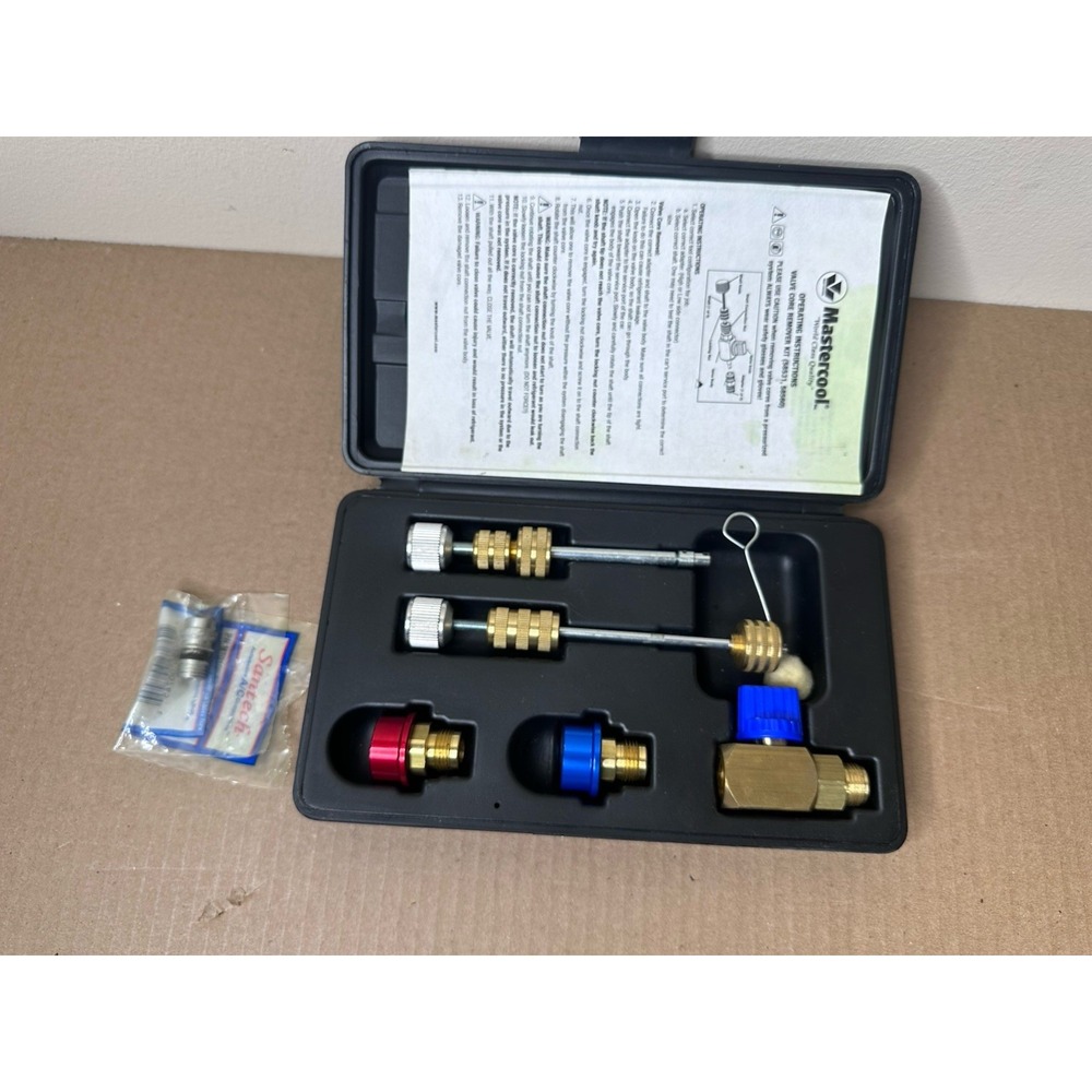Mastercool 58531 R134a Valve Core Remover Installer Kit Standard & JRA w/ Case